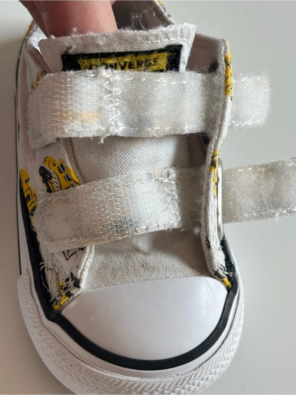 Toddler Converse with Yellow Construction Truck Print